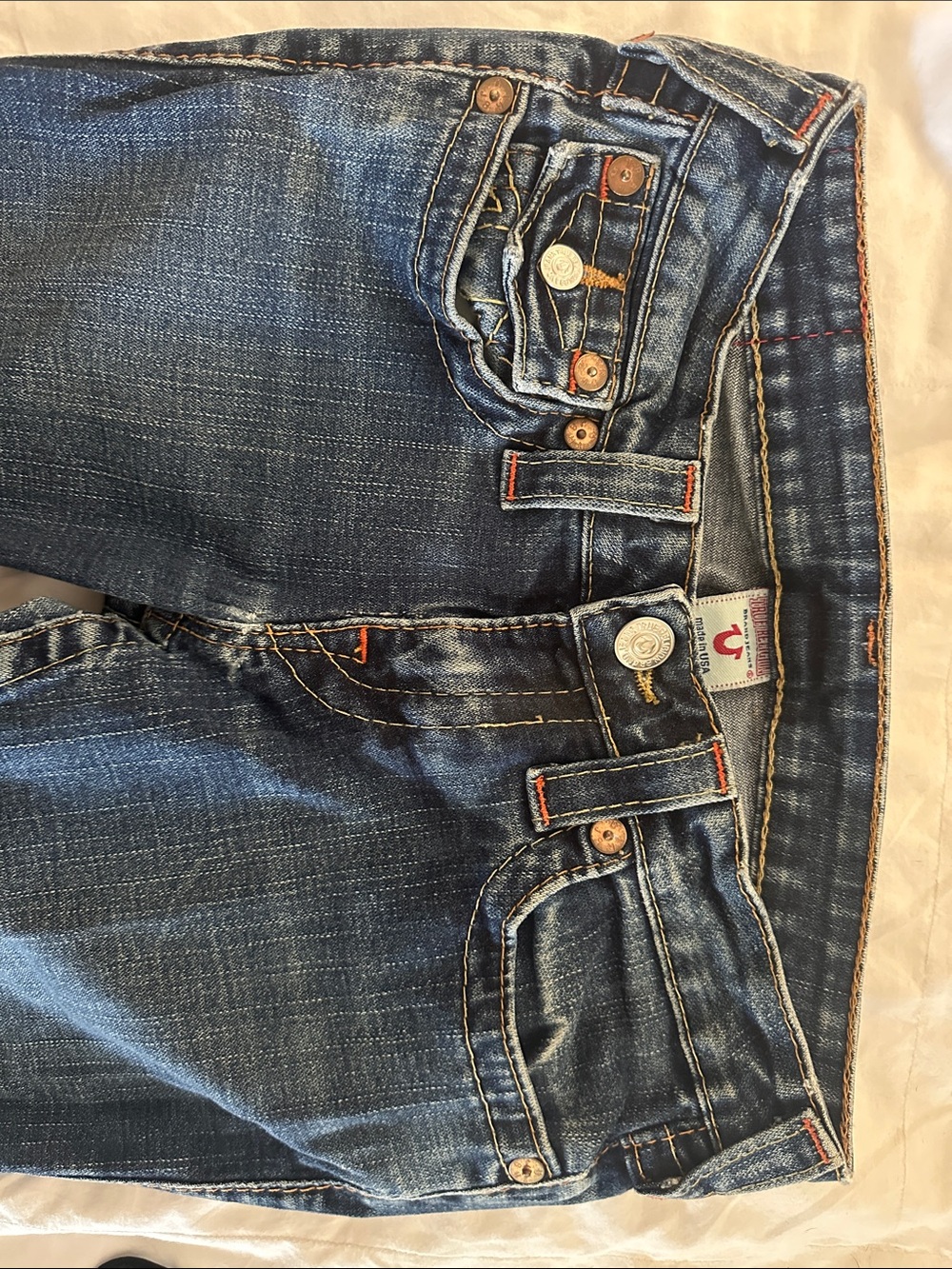 True Religion Dark Indigo Flare Wide-Leg Jeans - Picture 2 of 6